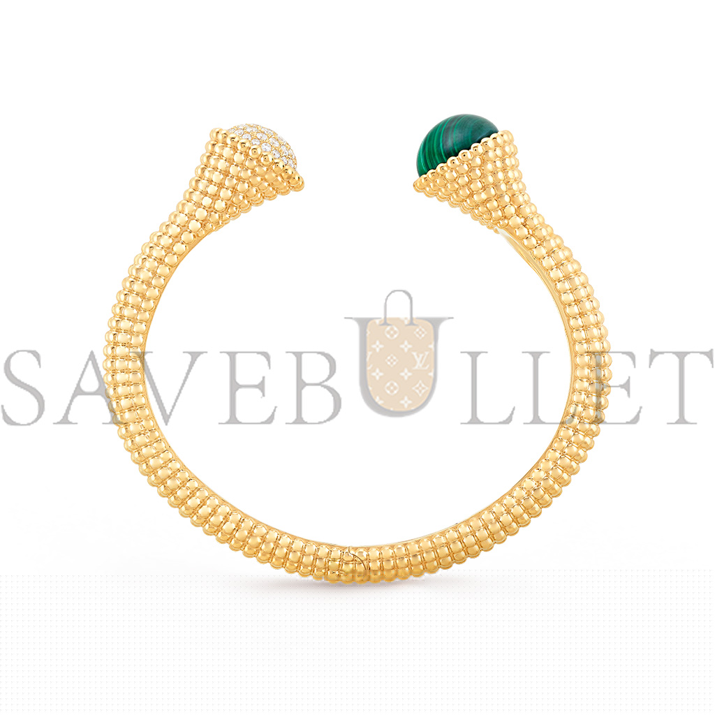 VAN CLEEF ARPELS PERLÉE COULEURS BRACELET, SMALL MODEL - YELLOW GOLD, DIAMOND, MALACHITE  VCARP27100